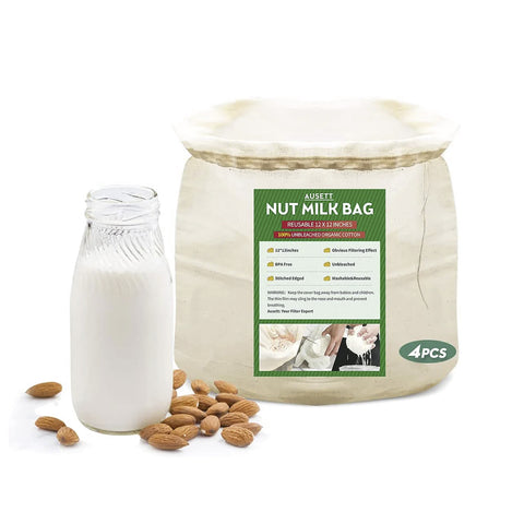 AUSETT Nutmilk Bags, 2 Pack 12inx12in